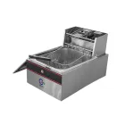 De un solo cilindro de un solo tamiz eléctrico freidora con el lavabo de aceite de espesor - Freidora - foodmachtech